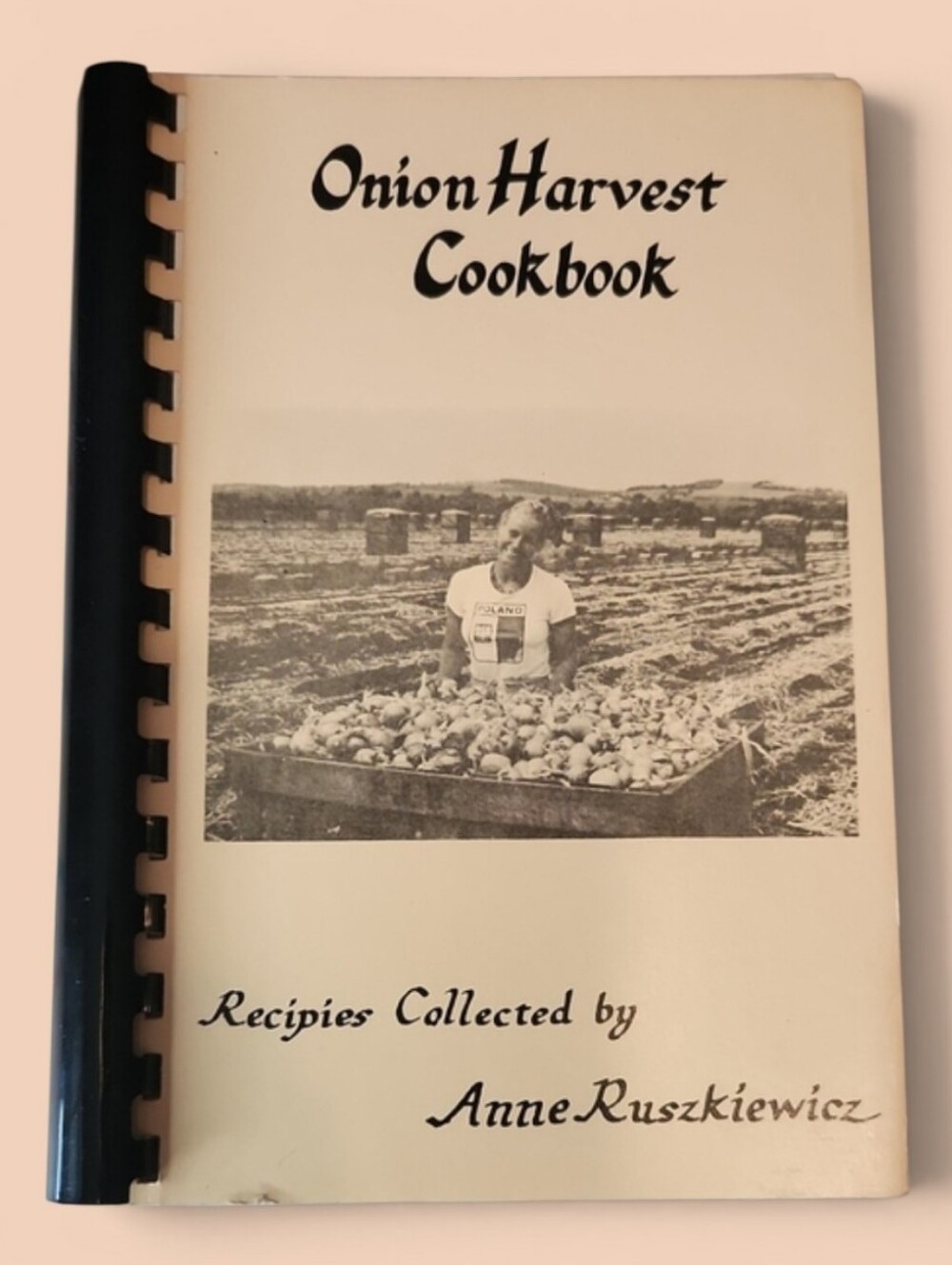 Onion Harvest Cookbook Signed Pine Island NY Fundcraft Spiral VTG
